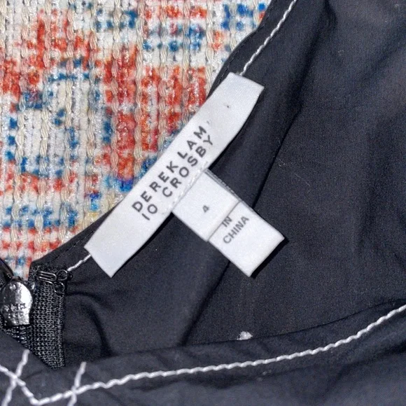 Derek Lam 10 Crosby Black Off the Shoulder Poplin Mini Dress SZ 4 EUC - Picture 6 of 8